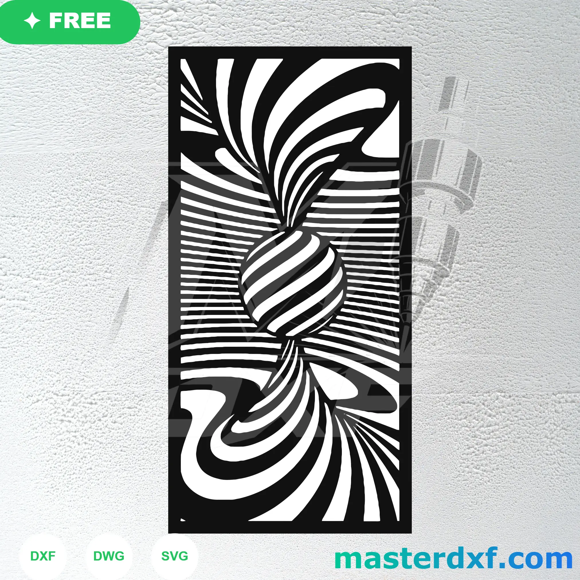 3D Optical Illusion Vortex Geometric Panel DXF File